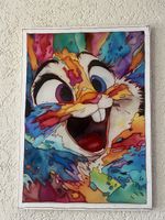 Peinture sur soie « Lapin »